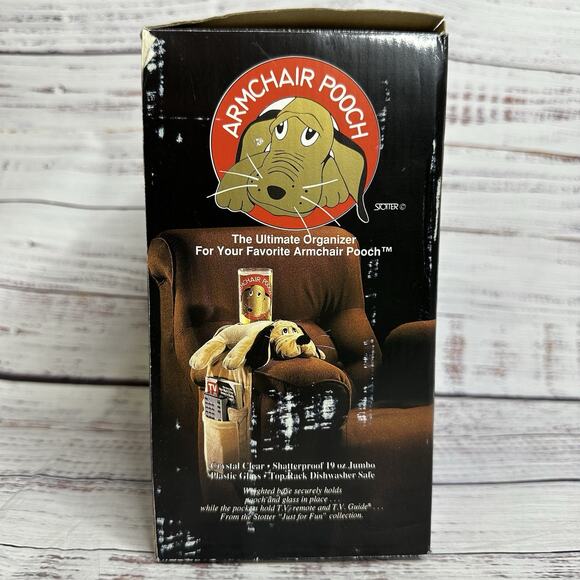 Vintage Stotter 1990 ARMCHAIR POOCH Cup Holder Remote Control Caddy Organizer - Picture 13 of 13